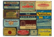 13 vintage US 1930s to 1950s laxative tins in very good condition with no rust
