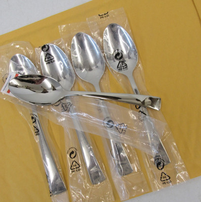 PATTERN  BELLASERA STAINLESS  HENCKELS ZWILLING GLOSSY 5 PIECE SOUP SPOONS    