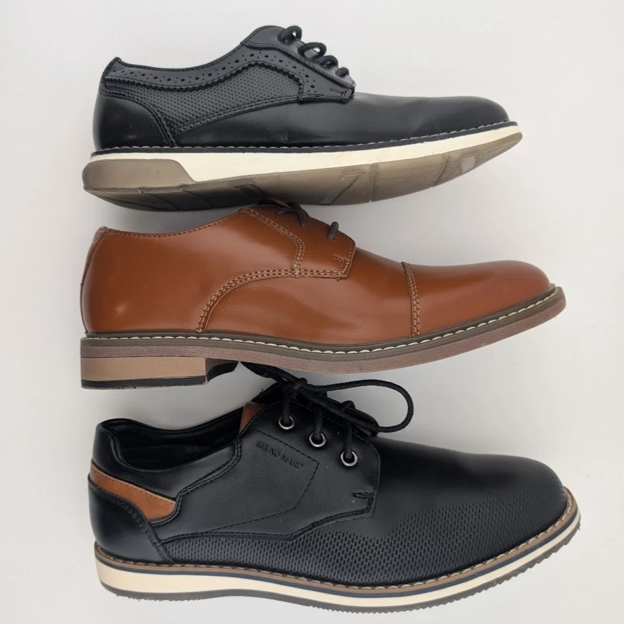 Zapatos de Vestir Bruno Marc Puntera Gorra Oxford Con Cordones Formales Tostado Talla 4Y/6Y Foto 2 de 4