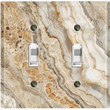 Metal Light Switch Outlet Cover Wall Plate Elegant Granite Marble PRINT MBL107