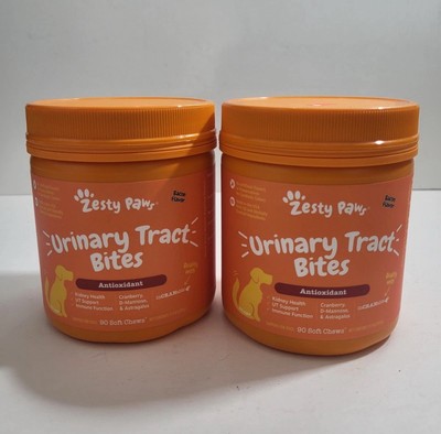 2 Pack Zesty Paws Cranberry Antioxidant Bites, 90 Ct Bacon Exp 7/2026