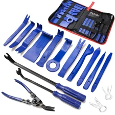 19-Pcs Car Trim Removal Tool Kit - Auto Clip Pliers & Pry Tools Set