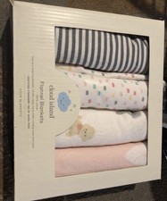 Cloud Island 4 Pack Flannel Baby Blankets pack Of 4x2