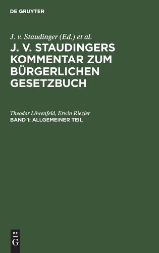 Erwin Riezler Theodor Löwenfeld Allgemeiner Teil (Hardback)