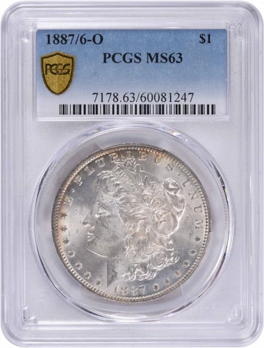 1887/6-O Morgan Silver Dollar MS63 PCGS