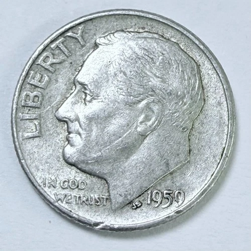 1959 D Roosevelt 10c Dime 90% Silver Circulated Coin #7826