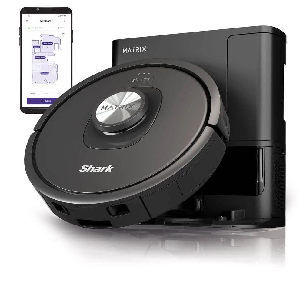 Shark Matrix 13.39" Robotic Vacuum Smart Navigation Self-Cleaning Black