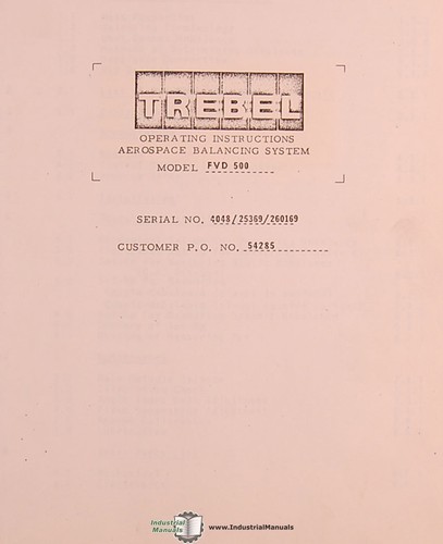 Trebel Schenck FVD 500, sistema de equilibrio aeroespacial, manual de operaciones y piezas - Imagen 2 de 4