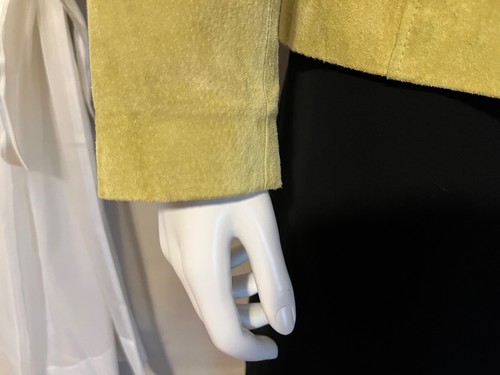 Vintage Chartreuse Green Suede Leather Blazer Jacket by Relativity - Size Large - Picture 4 of 11