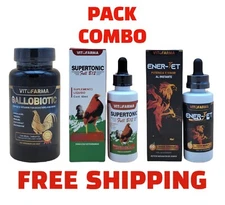COMBO 3×1 PARA GALLOS/ FOR ROOSTER(GALLOBIOTIC, SUPERTONIC,  ENER-JET) Exp.12/27