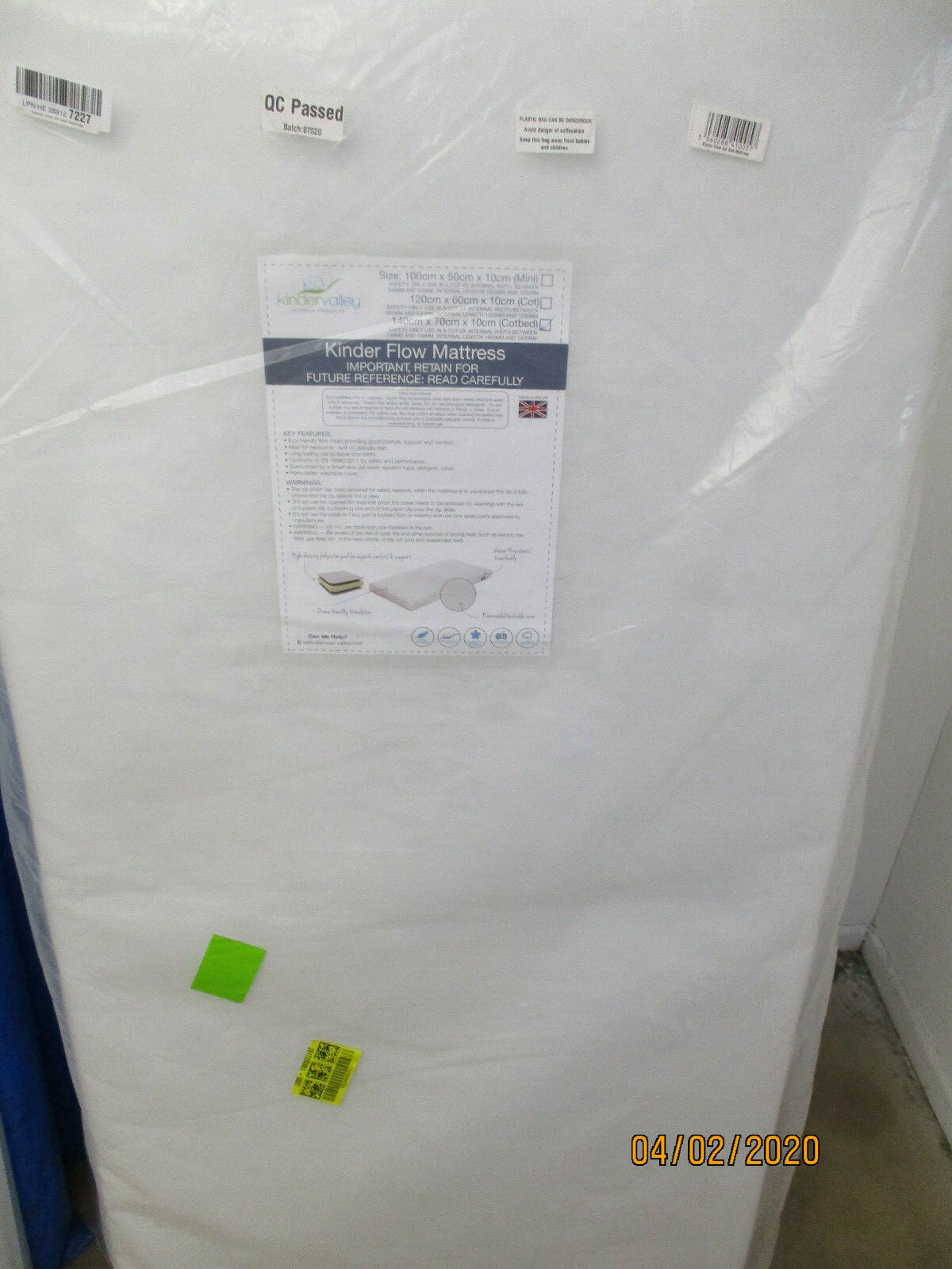 kinder flow cot bed mattress