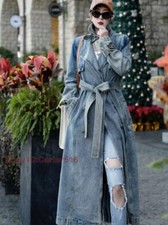 Abrigo largo de mezclilla de otoño abrigos de mujer abrigos de lujo chaquetas gabardina