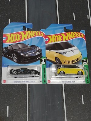 2023 HW Green Speed 2 Car Lot Automobili Pininfarina Battista & VW ID Buzz!