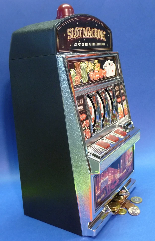 SLOTMACHINE Geld-Spielautomat in MAXI-Größe mit realistischer FUNKTION 69-1219 - Bild 3 von 4