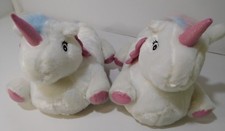 New Look Unisex Unicorn Slippers Size Large White and Multi Color ONLY ONE