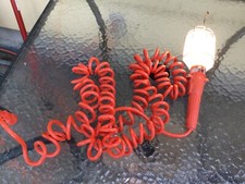 Vintage Portable Hand Trouble Light With Metal Guard Outlet