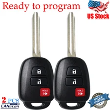 2 for 2020 2021~2023 Tacoma Uncut Remote Head Key Fob 3B With H Chip HYQ12BDP 
