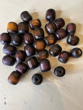 DIY Wood Rounded Edge Column Tube Beads With Finish, Dark Brown