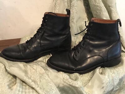 Vintage Dockmasters Boots Italy Black Lace Up Leather Round  display picture 2