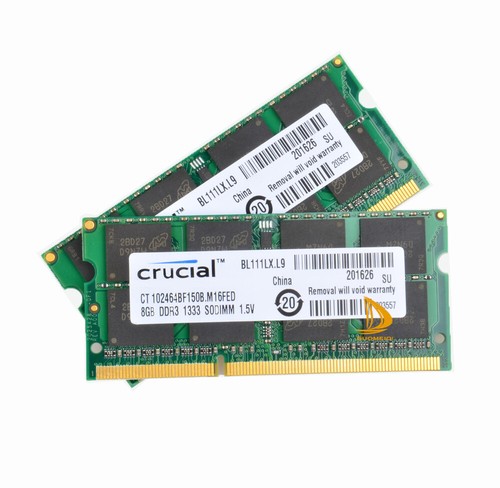 Crucial 2X 8GB 2Rx8 PC3-10600S DDR3-1333Mhz SODIMM Laptop Memory RAM 1.5V"" - Picture 10 of 10