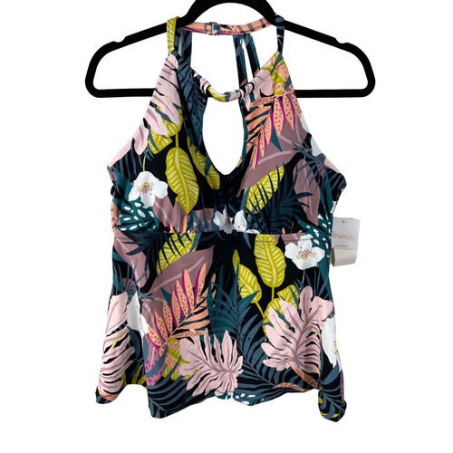 Raisins Curve Black Whitehaven Bloom Rosalie Tankini Top 16W - Picture 3 of 8