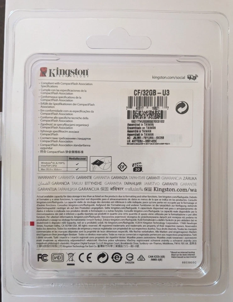 Kingston Ultimate 32 GB 600X Compact Flash Card - Brown (CF/32GB-U3) - Image 2 of 2