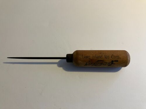 Vintage Long Island Ice Corp. Wood Handled Ice Pick