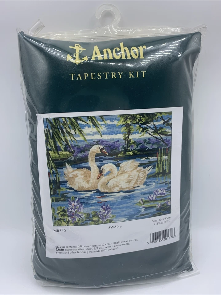 Kit de tapeçaria âncora cisnes MR340 NOVO lago lago pássaros casacos artesanato Reino Unido - Imagem 2 de 4