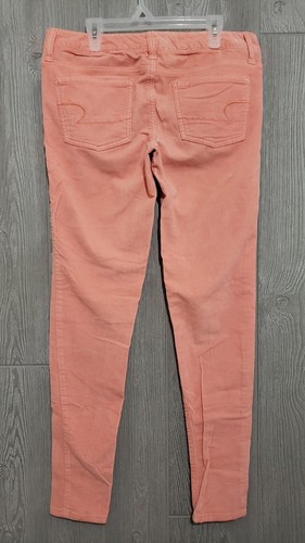 American Eagle Hose Damen 4R Cord Jegging Rosa Lachs Super Stretch Low - Bild 2 von 10
