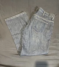 Vintage Old Navy Jeans Mens Cowboy Bootcut Baggy Denim Dark Blue Pants 36x30 Y2K