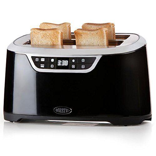 Boretti B300 Tostapane - Broodrooster - 2 extra brede sleuven voor 4 toasts - zw - Bild 1 von 5