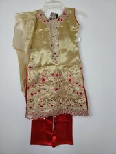 3 pc Girls Kids Pakistani Indian shalwar kamaaz with FREE Bangles