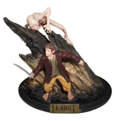 Der Hobbit Riddles in the Dark Statue Gollum Bilbo Weta ca. 17cm  Sammlerstück