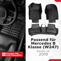 5D Auto Fussmatten TPE Set Passend FüR Mercedes B Klasse (W247) Ab 2019