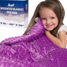 Super-Soft Kids Weighted Blanket 5 Pounds - Weighted Blanket for Kids - Easy ...