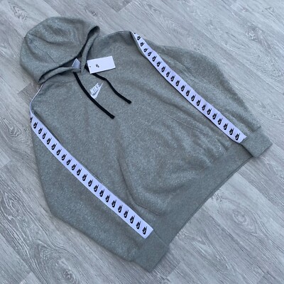 nike taped hoodie grey