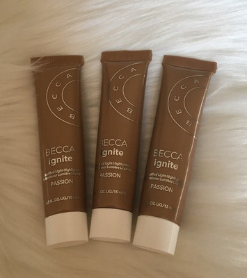 3 x Becca Ignite Liquified Light Highlighter  0.5oz / 15ml Each Travel Size
