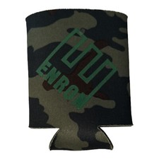 Vintage Enron Camouflage Travel Beer Can Bottle Cup Logo Koozie Golf Funny Gift