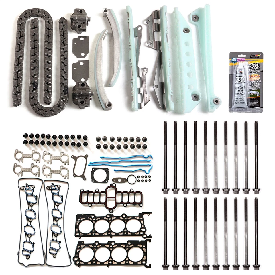 Juego completo de juntas Juego de pernos de cabeza de cadena de distribución para 01 Ford Crown Victoria 4,6 L Foto 2 de 4