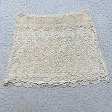 Pins and Needles Women's Large Creme Lace Crochet Mini Skirt Urban Outfitters