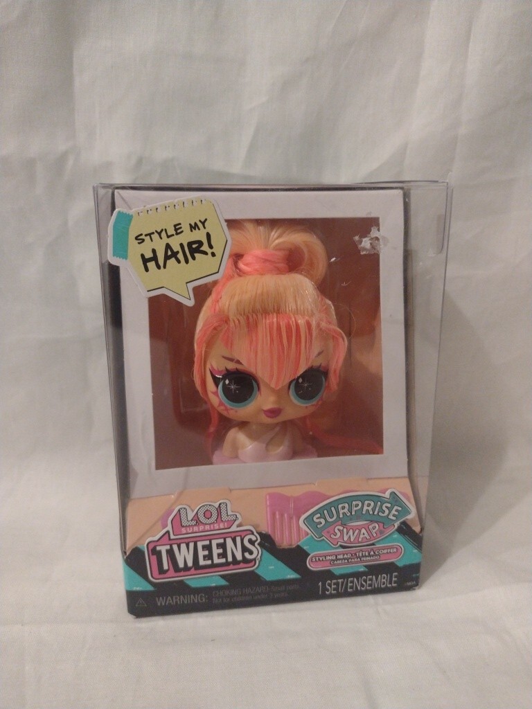 LOL Surprise Swap Tweens Styling Head Orange & Pink Hair&excl;