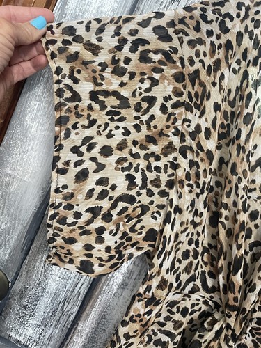 Time and Tru Tan Leopard Print Short Sleeve Swimsuit Cover Up Size Small 4-6 NEW - Picture 9 of 14