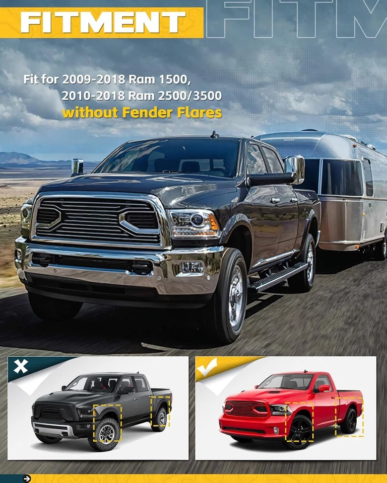 Truck Mud Flap for Ram 1500 2009-2018/2010-2018 Ram 2500 3500 W/o Fender Flares Foto 2 de 4