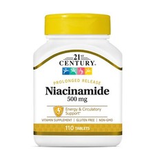 BestBy07/27 21st Century Niacinamide 500 mg Prolonged Release Tablets 110 Count