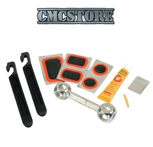 KIT RIPARA CAMERA D'ARIA BICI riparazione bicicletta + mastice togli  copertone | eBay