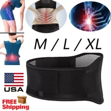 Lower Back Support Belt Adjustable Waist Brace Lumbar Pain Relief for Men Women