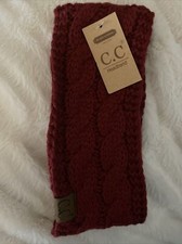 New C.C Soft Stretch Winter Warm Cable Knit Fuzzy Lined Ear Warmer Headband