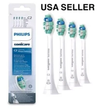 4 PCS Genuine C2 Plaque Control Toothbrush Replacement Brush Head pack HX9024/10
