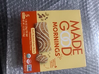Made Good Mornings Soft Baked Oat Bars Cinnamon Bun Flavor 5 Bars Nut Free