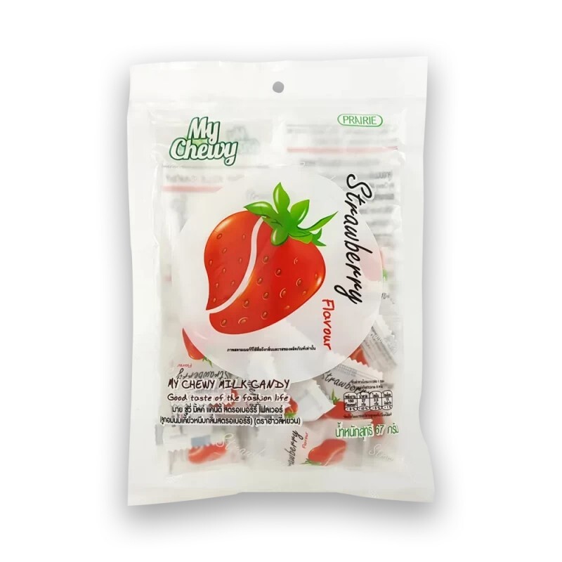 Chewy Milk Candy Toffee Strawberry Flavor Thai Snacks Sweet